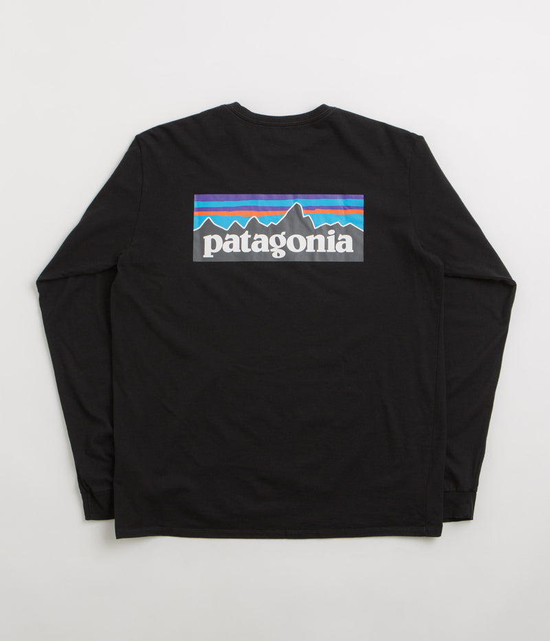 Patagonia P-6 Logo Responsibili-Tee Long Sleeve T-Shirt in Black