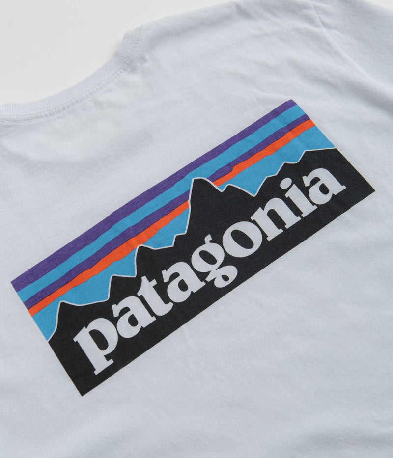 Patagonia P-6 Logo Responsibili-Tee Long Sleeve T-Shirt in White