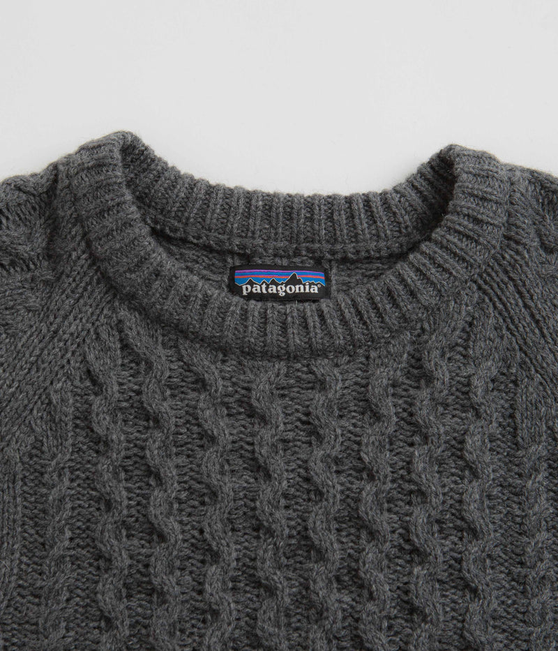 Patagonia Recycled Cable Knit Crewneck Sweatshirt in Hex Grey