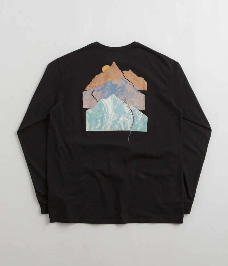Patagonia Snowstitcher Pocket Responsibili-Tee Long Sleeve T-Shirt in Ink Black