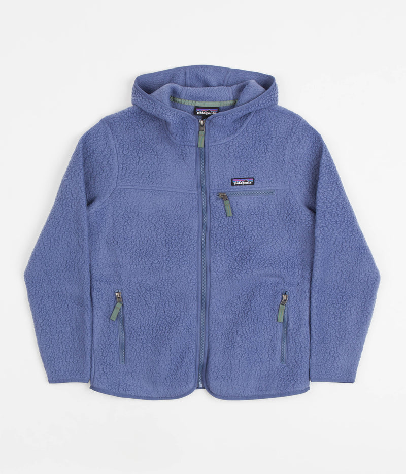 Patagonia Womens Retro Pile Hooded Fleece in Current Blue