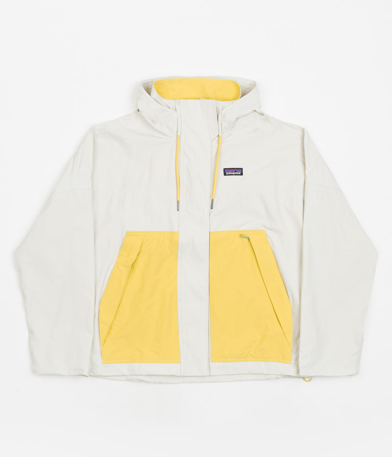 Patagonia Womens Skysail Jacket in Dyno White and Surfboard Yellow