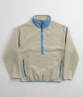 Patagonia Womens Synchilla Marsupial Fleece in Oatmeal Heather and Blue Bird