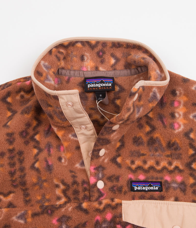 Patagonia Womens Synchilla Snap-T Pullover Fleece in Wandering Woods: Sisu Brown