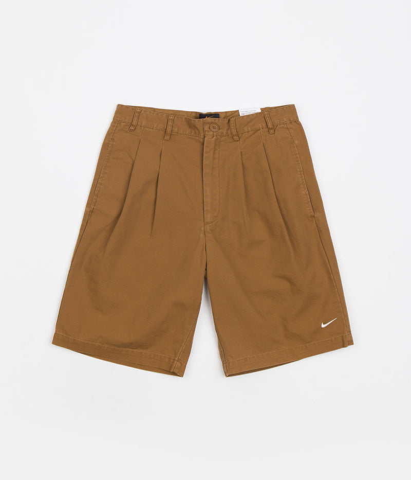 Nike Pleated Chino Shorts in Ale Brown and White