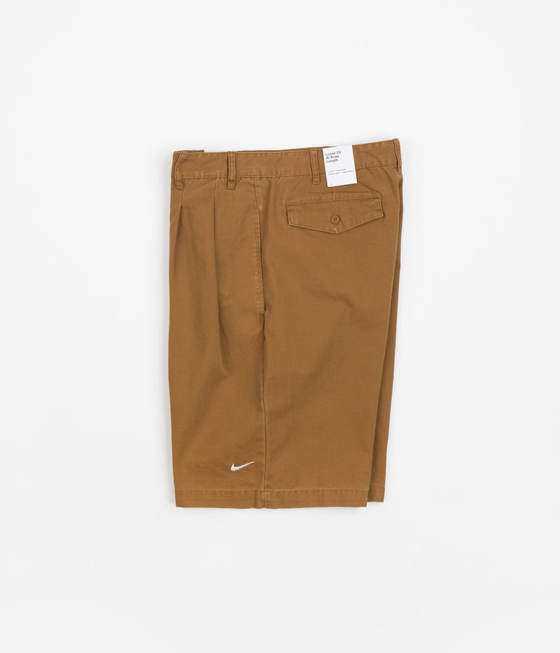 Nike Pleated Chino Shorts in Ale Brown and White