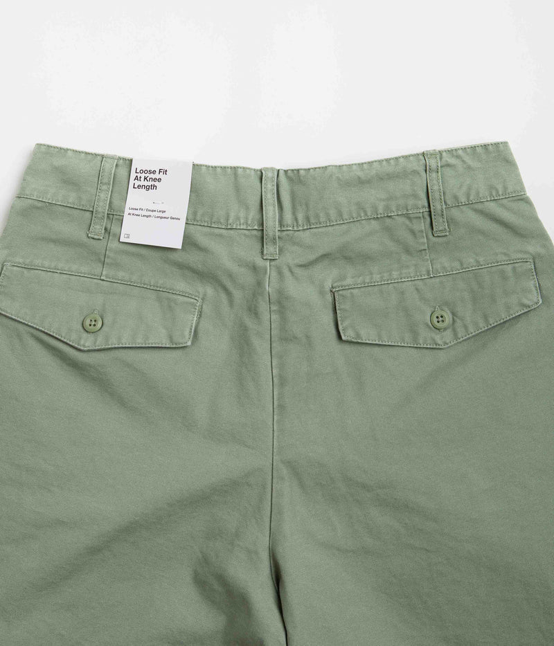 Nike Pleated Chino Shorts in Oil Green and White