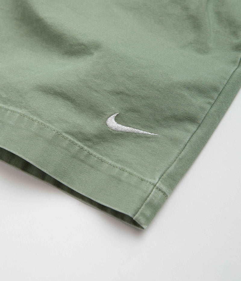 Nike Pleated Chino Shorts in Oil Green and White