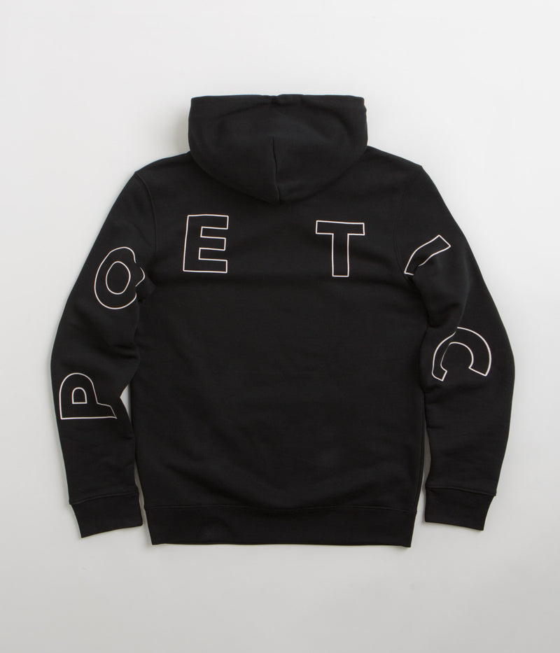 Poetic Collective Big Back Text Hoodie in Black
