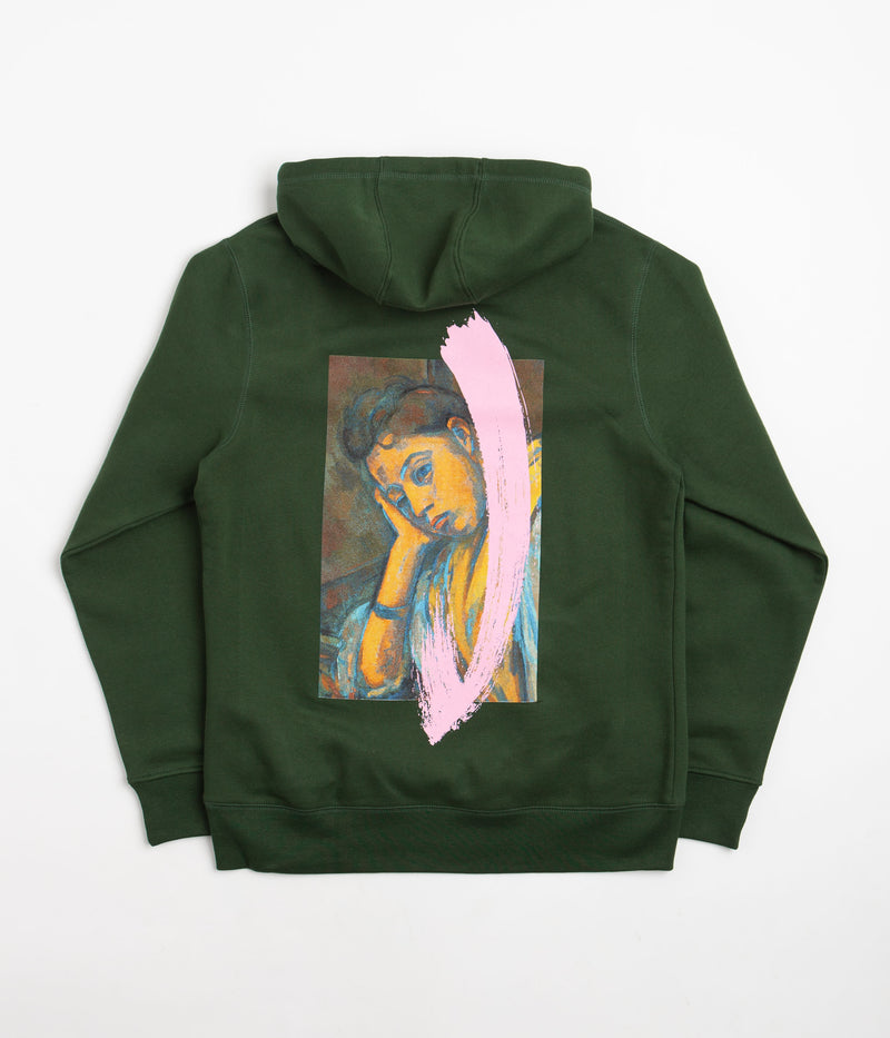 Poetic Collective Brush Stroke Hoodie in Bottle Green