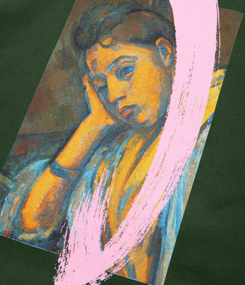 Poetic Collective Brush Stroke Hoodie in Bottle Green