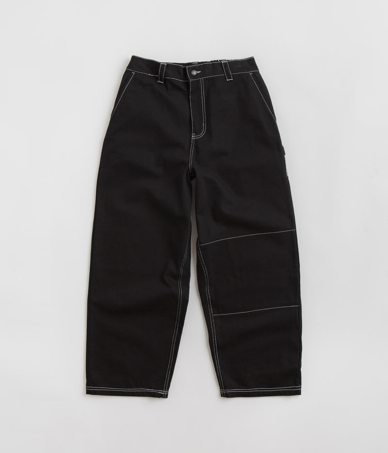 Poetic Collective Denim Sculptor Pants in Black and White Stitch