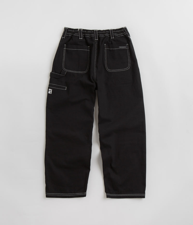 Poetic Collective Denim Sculptor Pants in Black and White Stitch