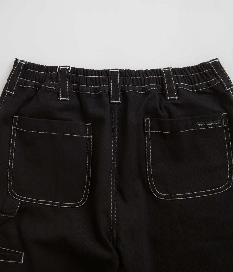 Poetic Collective Denim Sculptor Pants in Black and White Stitch