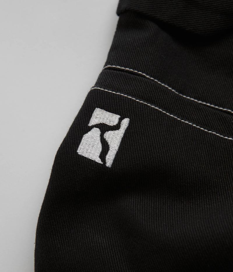 Poetic Collective Denim Sculptor Pants in Black and White Stitch