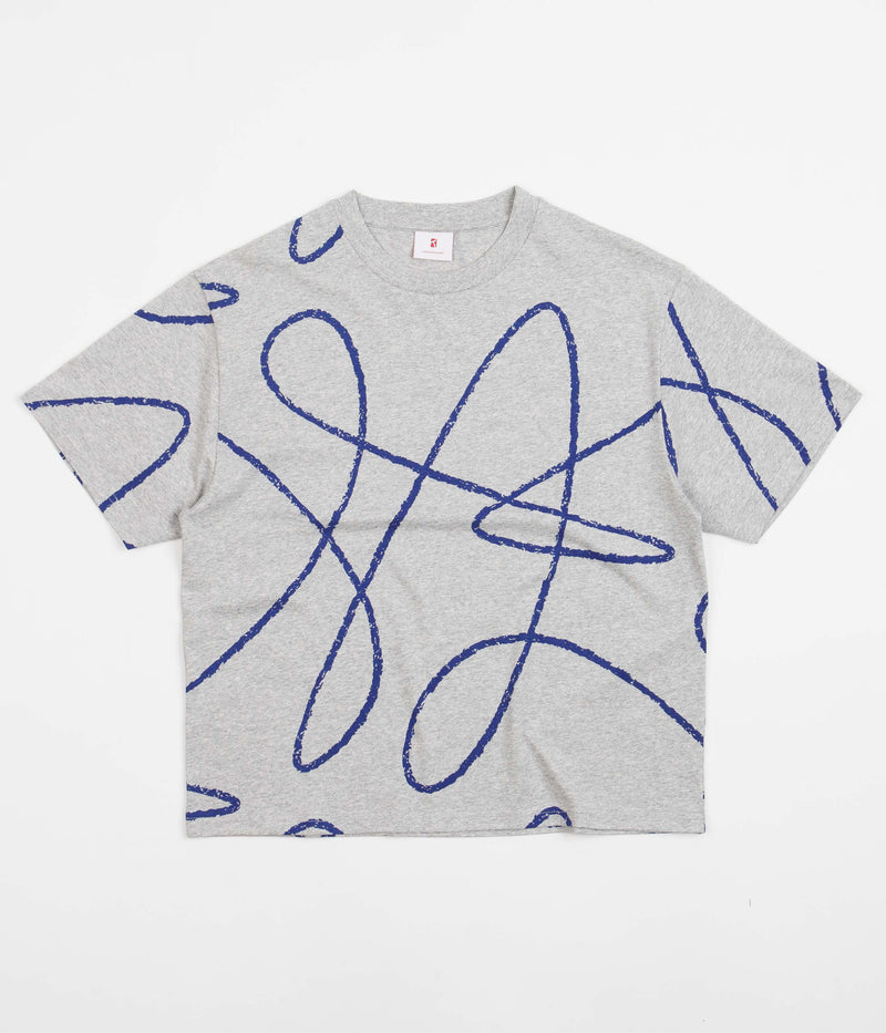 Poetic Collective Doodle Pattern T-Shirt in Heather Grey