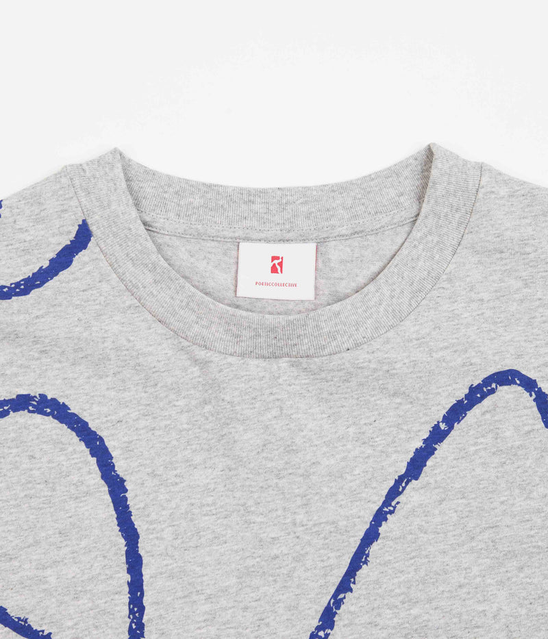 Poetic Collective Doodle Pattern T-Shirt in Heather Grey