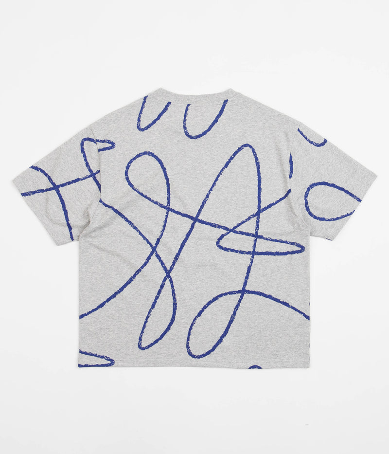 Poetic Collective Doodle Pattern T-Shirt in Heather Grey