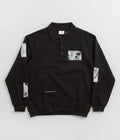 Poetic Collective Fluid Heavy Polo Crewneck Sweatshirt in Black