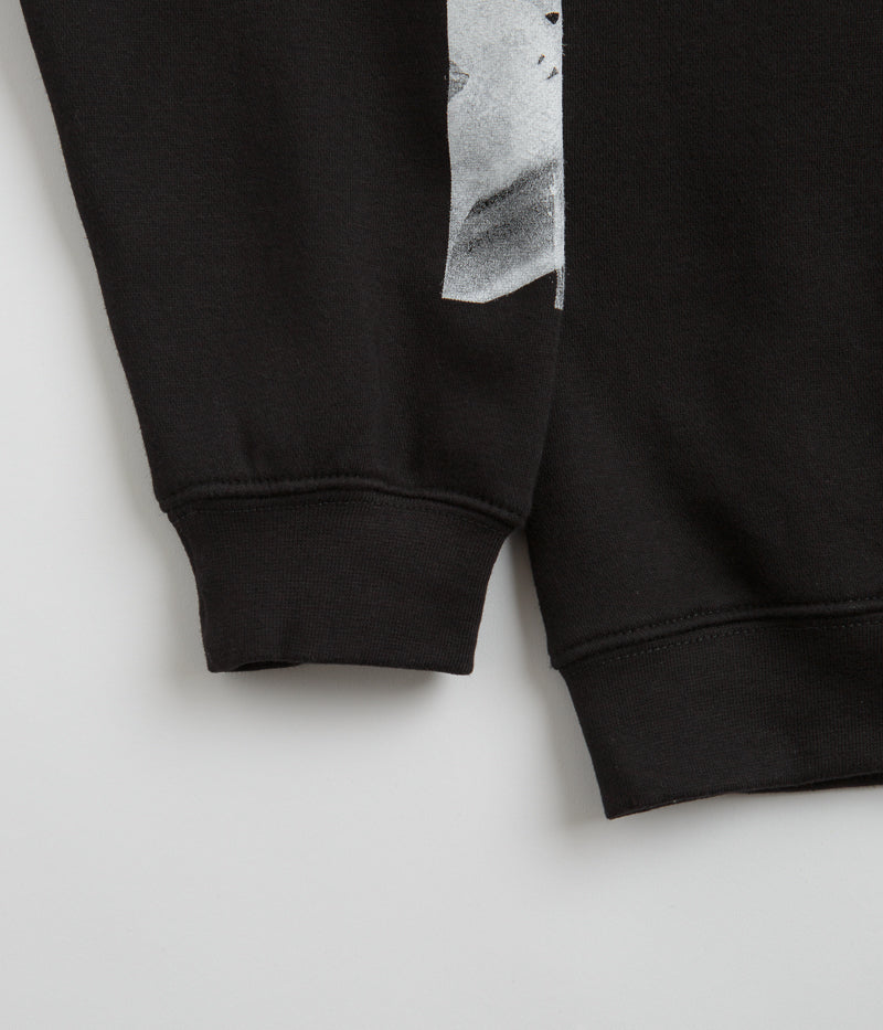Poetic Collective Fluid Heavy Polo Crewneck Sweatshirt in Black