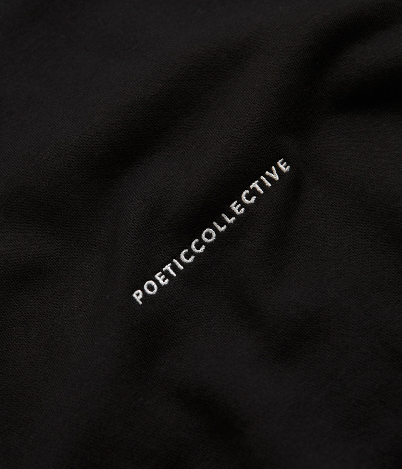 Poetic Collective Fluid Heavy Polo Crewneck Sweatshirt in Black