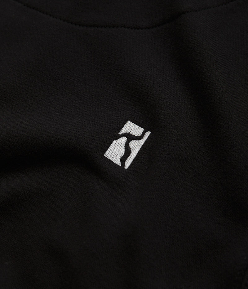 Poetic Collective Fluid Heavy Polo Crewneck Sweatshirt in Black