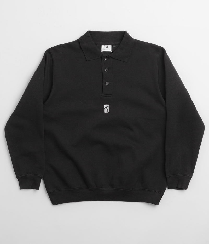 Poetic Collective Heavy Polo Sweatshirt in Black