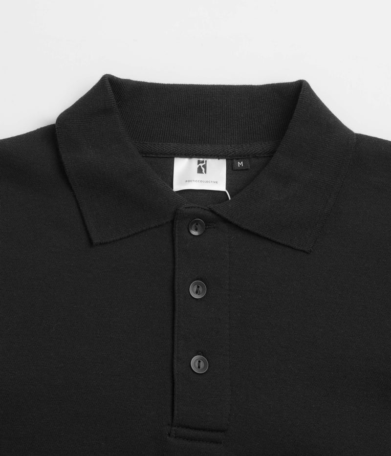 Poetic Collective Heavy Polo Sweatshirt in Black