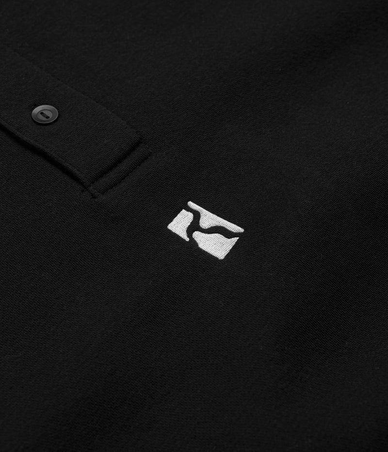 Poetic Collective Heavy Polo Sweatshirt in Black