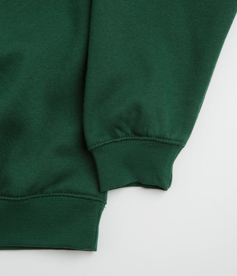 Poetic Collective Heavy Polo Sweatshirt in Bottle Green