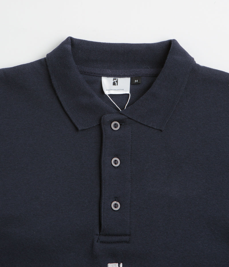 Poetic Collective Heavy Polo Sweatshirt in Dark Navy
