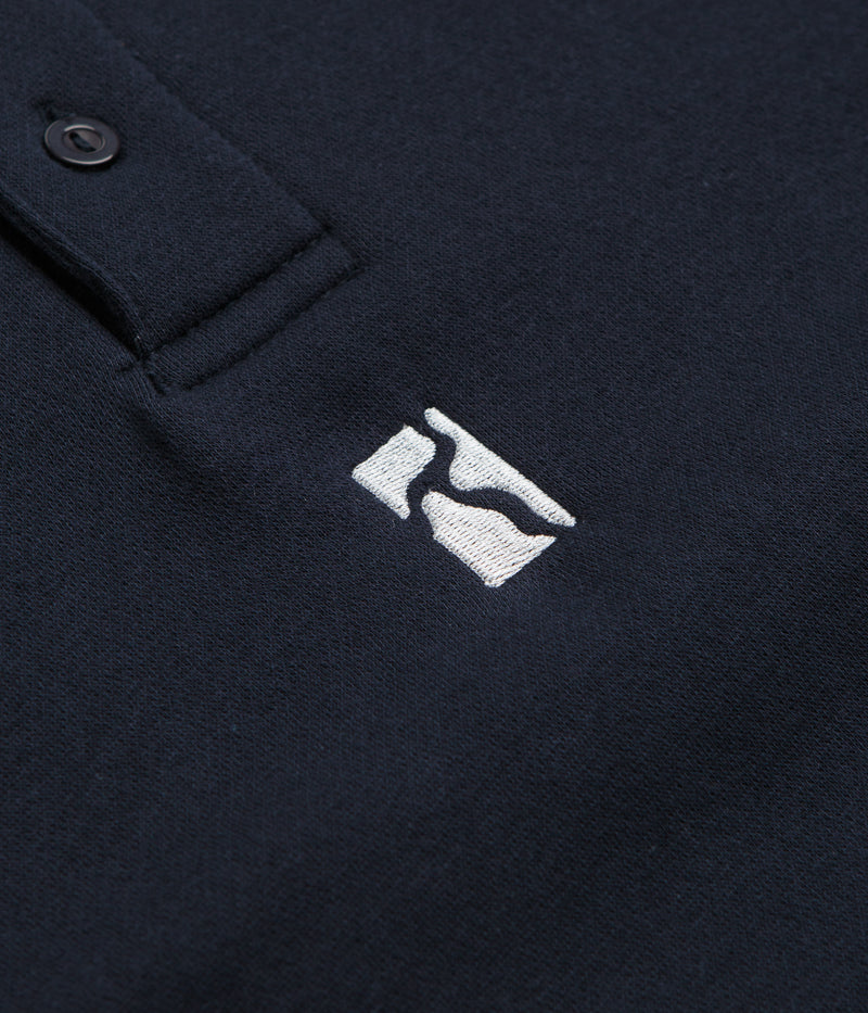Poetic Collective Heavy Polo Sweatshirt in Dark Navy