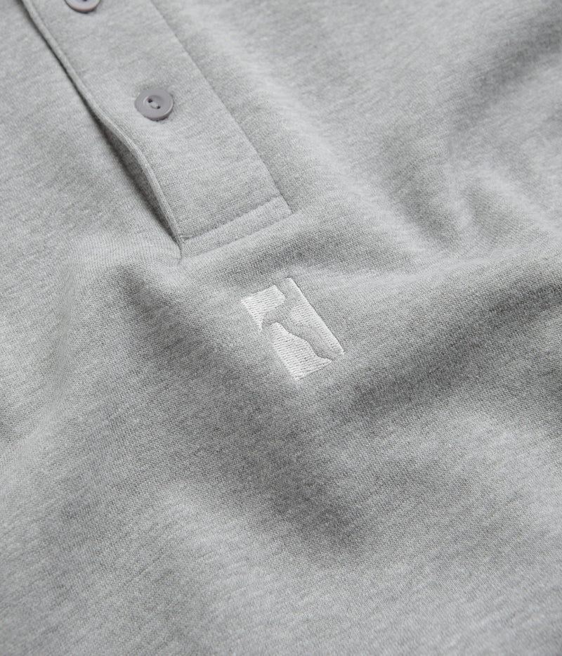 Poetic Collective Heavy Polo Sweatshirt in Heather Grey