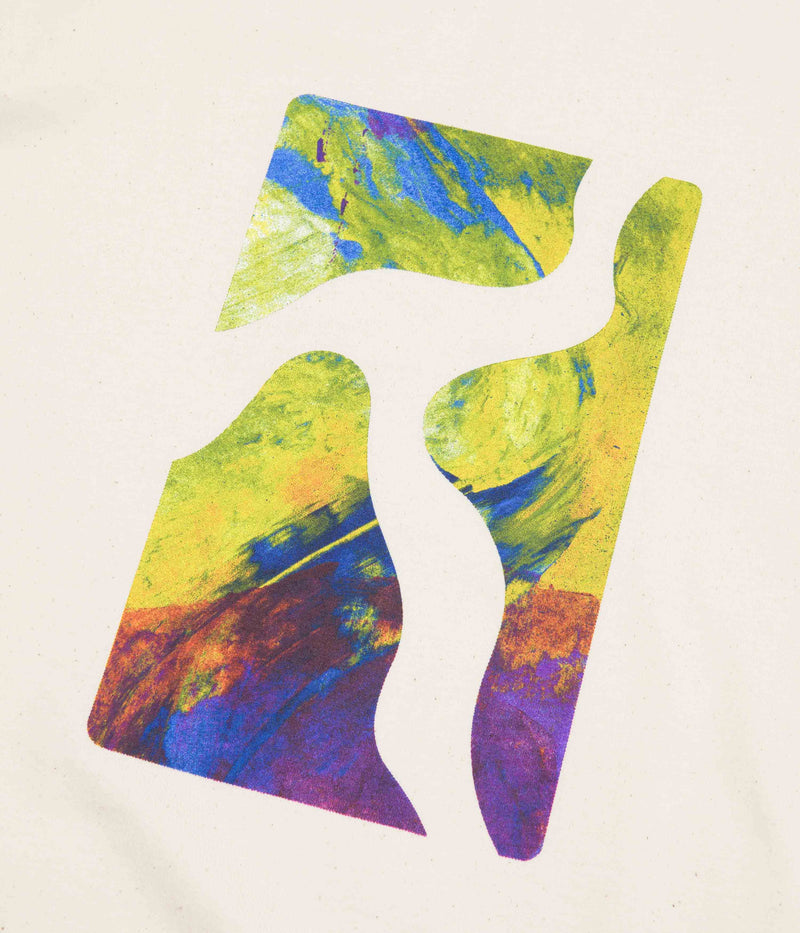 Poetic Collective Logo Cut Out T-Shirt in Off White