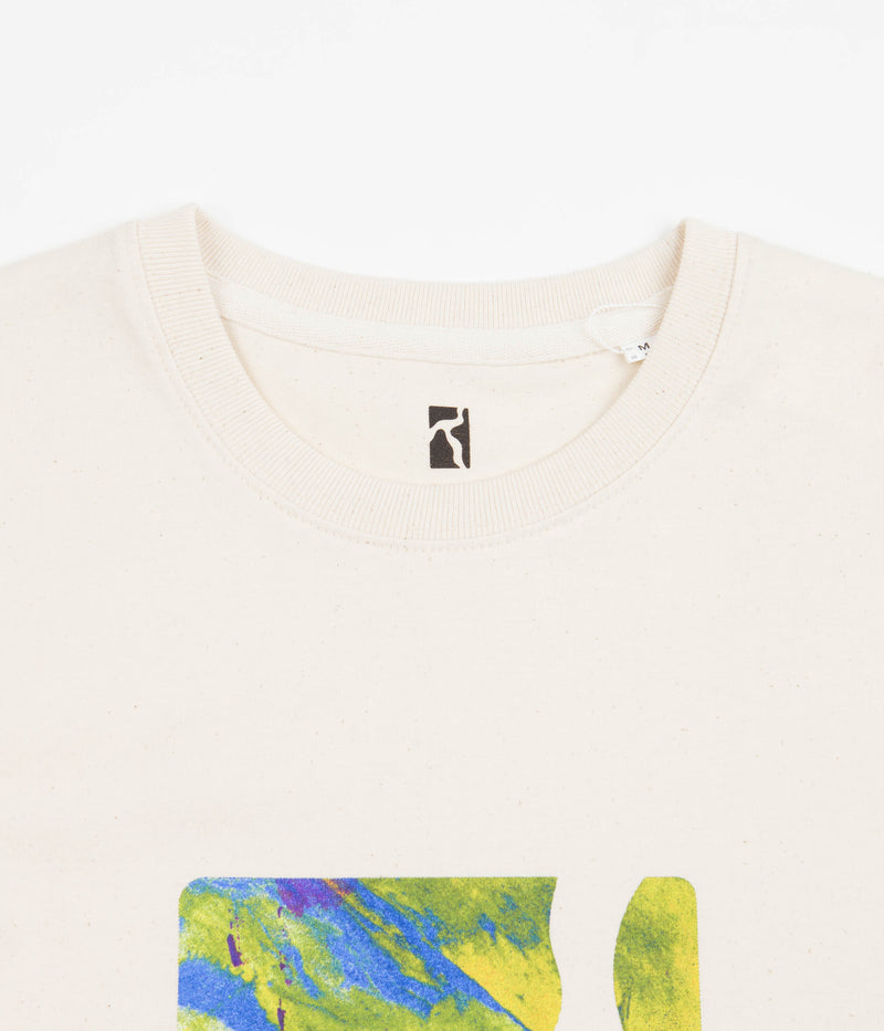 Poetic Collective Logo Cut Out T-Shirt in Off White