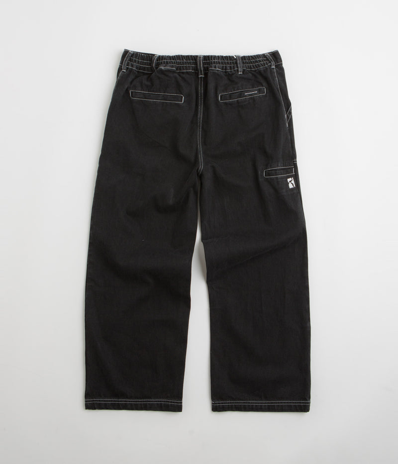 Poetic Collective Painter Pants in Black Denim and White Seams