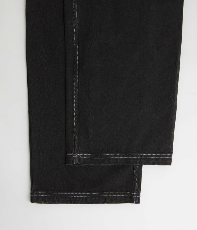 Poetic Collective Painter Pants in Black Denim and White Seams
