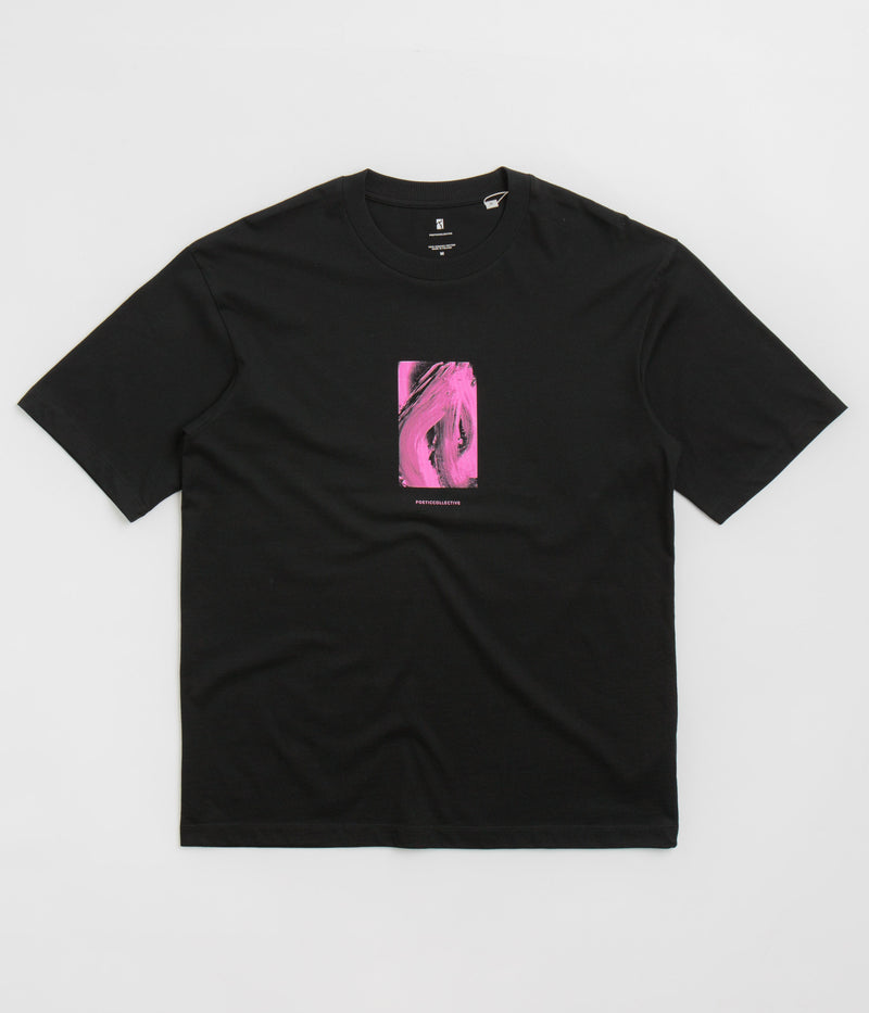 Poetic Collective Pink Abstract Frame T-Shirt in Black