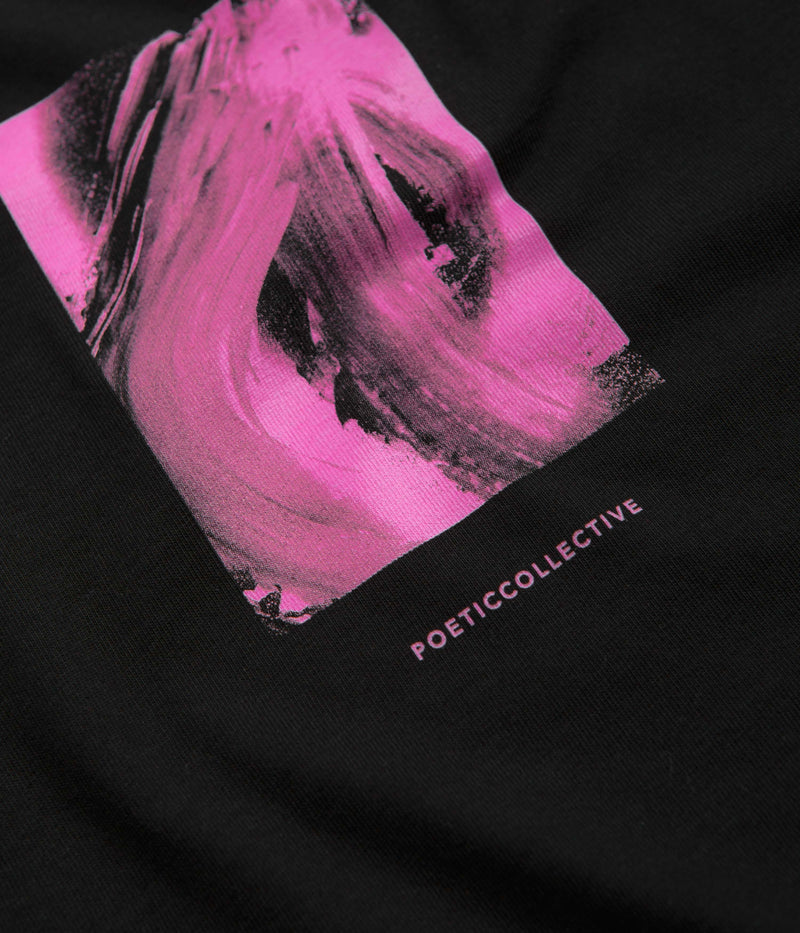 Poetic Collective Pink Abstract Frame T-Shirt in Black