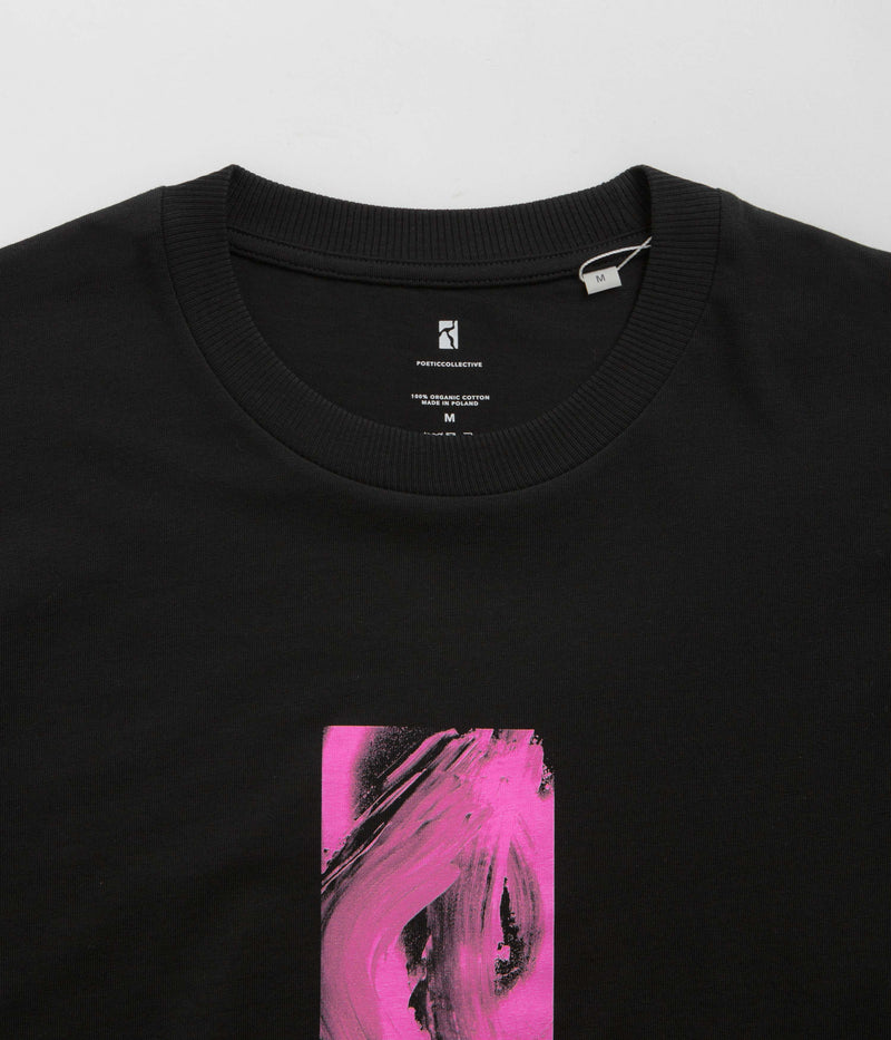Poetic Collective Pink Abstract Frame T-Shirt in Black