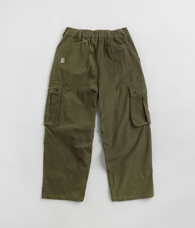 Poetic Collective Poet Corduroy Cargo Pants in Olive Green