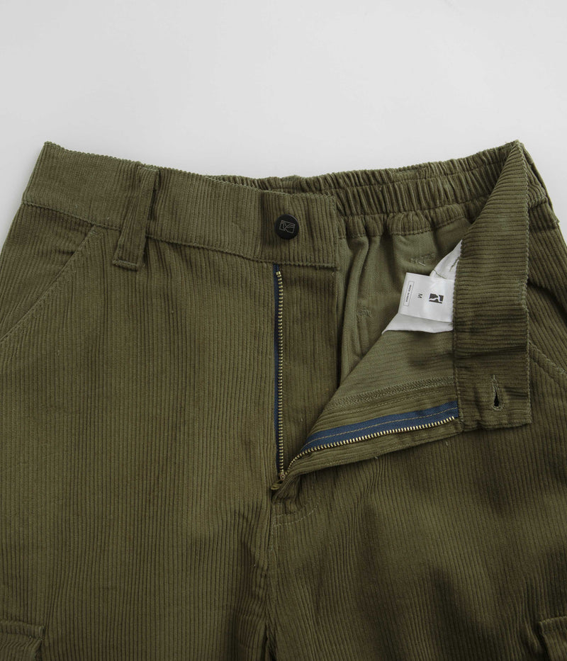 Poetic Collective Poet Corduroy Cargo Pants in Olive Green