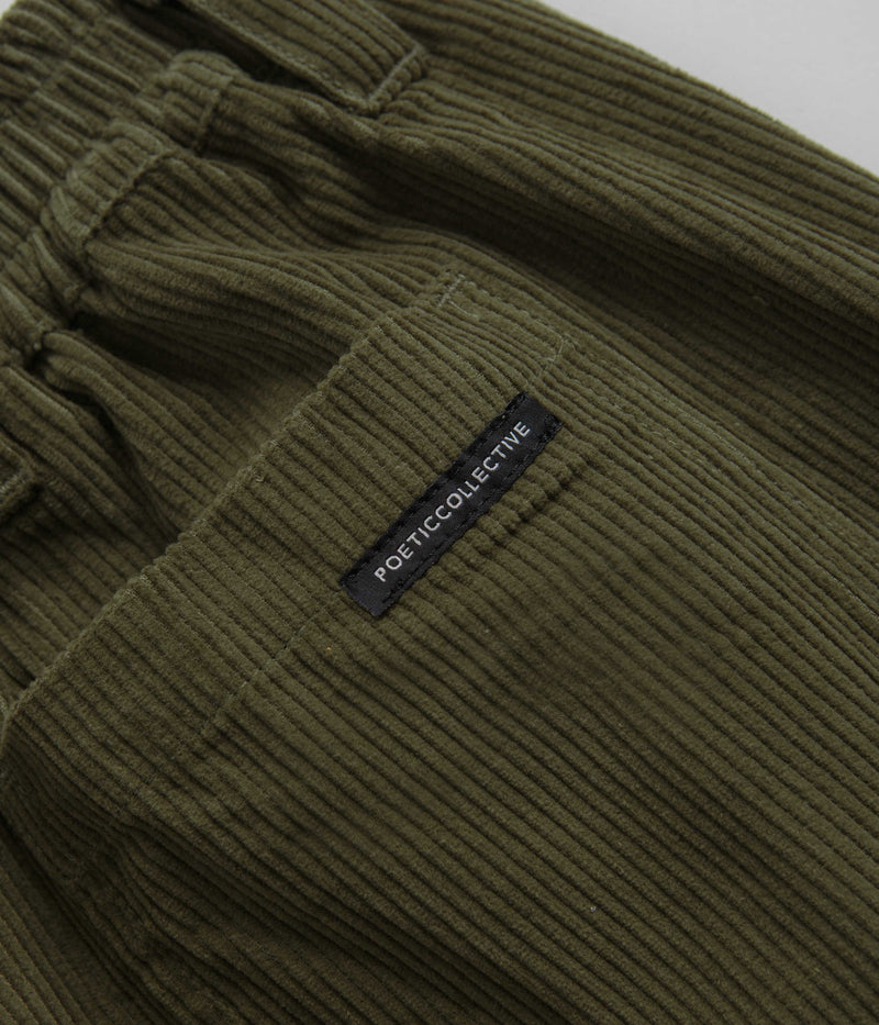 Poetic Collective Poet Corduroy Cargo Pants in Olive Green
