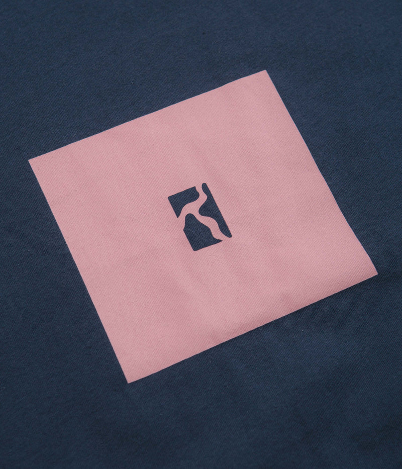 Poetic Collective Premium Box T-Shirt in Navy and Pink