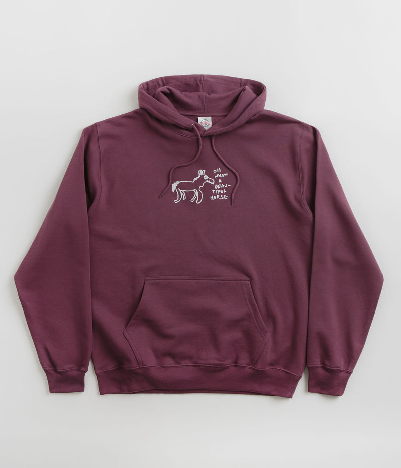 Polar Beautiful Horses Dave Hoodie in Plum
