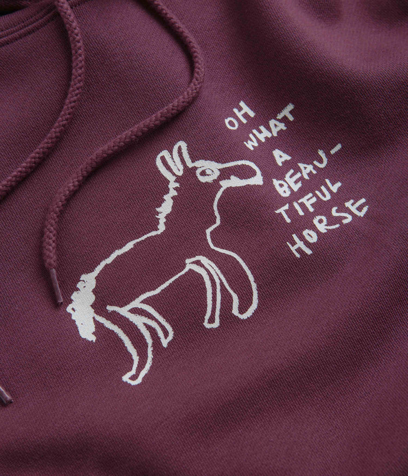 Polar Beautiful Horses Dave Hoodie in Plum