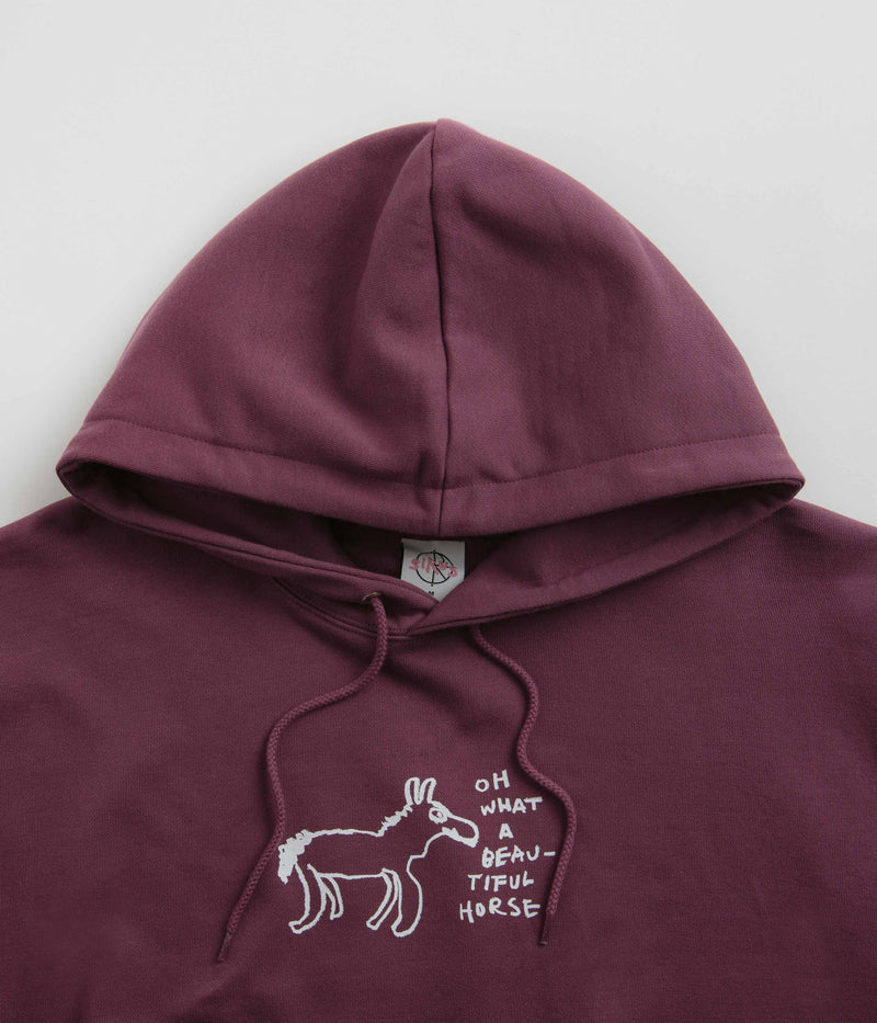 Polar Beautiful Horses Dave Hoodie in Plum