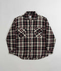 Polar Big Boy Flannel Overshirt in Black and Cloud White / Red