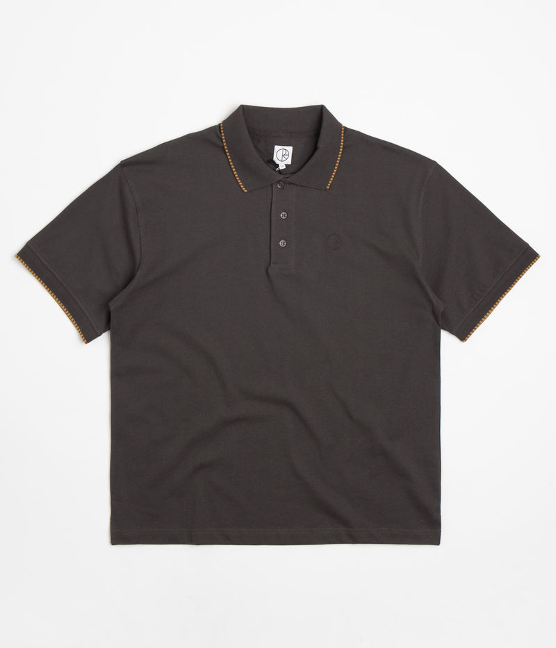 Polar Checkered Surf Polo Shirt in Dirty Black