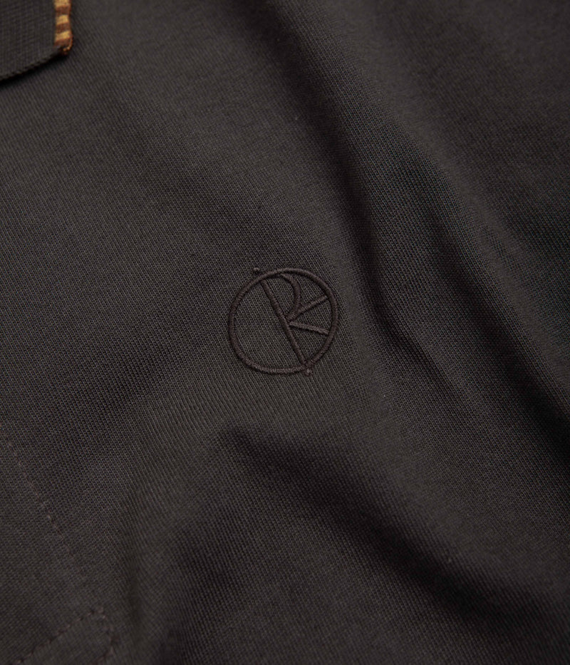 Polar Checkered Surf Polo Shirt in Dirty Black